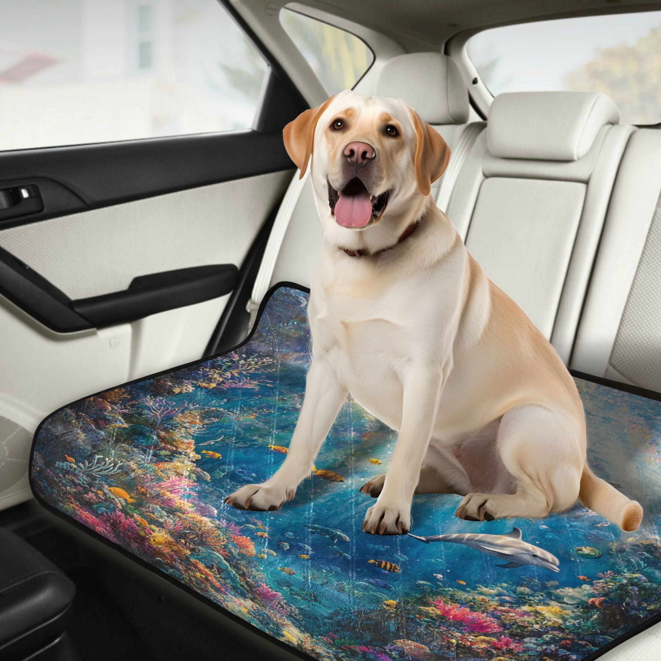 Qxltty Underwater World Cat litter Pads Pet Set of 3 Diaper Mats Center Anti-leakage Layer Absorbent Soft and Comfortable