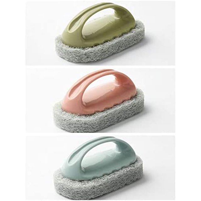 Cepillo de limpieza, juego de cepillos de limpieza multiusos, mango ergonómico y cómodo, perfecto para pisos de cocina y baño, azulejos, paredes, fregaderos, etc. Juego de 3 JAMW Sencillez