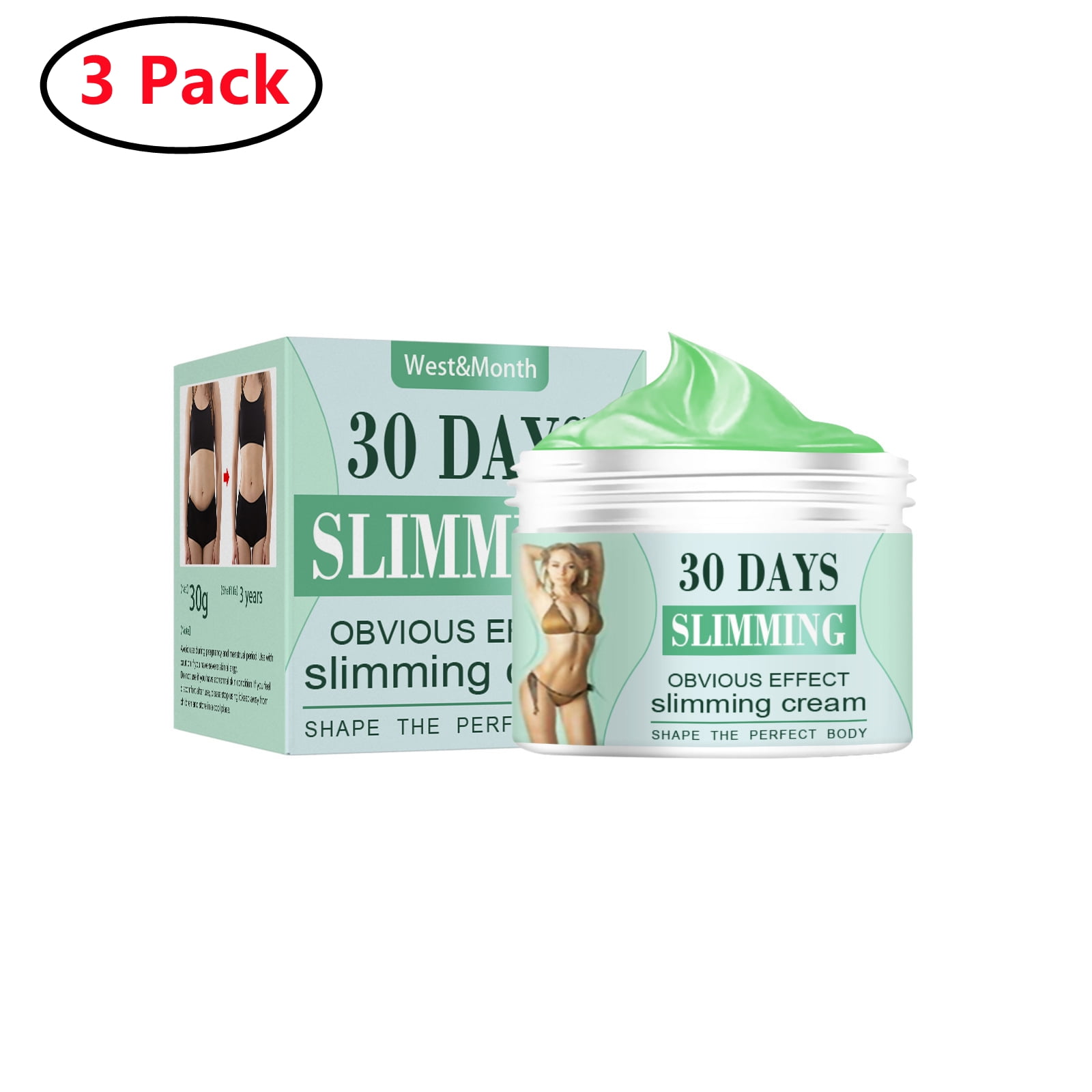 3 Pack Hot Cream for Cellulite, Soothing, Relaxing, Tightening & Slimming with Collagen