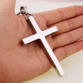 thumbnail image 4 of QQTDFG New Gift Unisex's Men's Silver Stainless Steel Big Cross Pendant Chain Necklace-default, 4 of 9