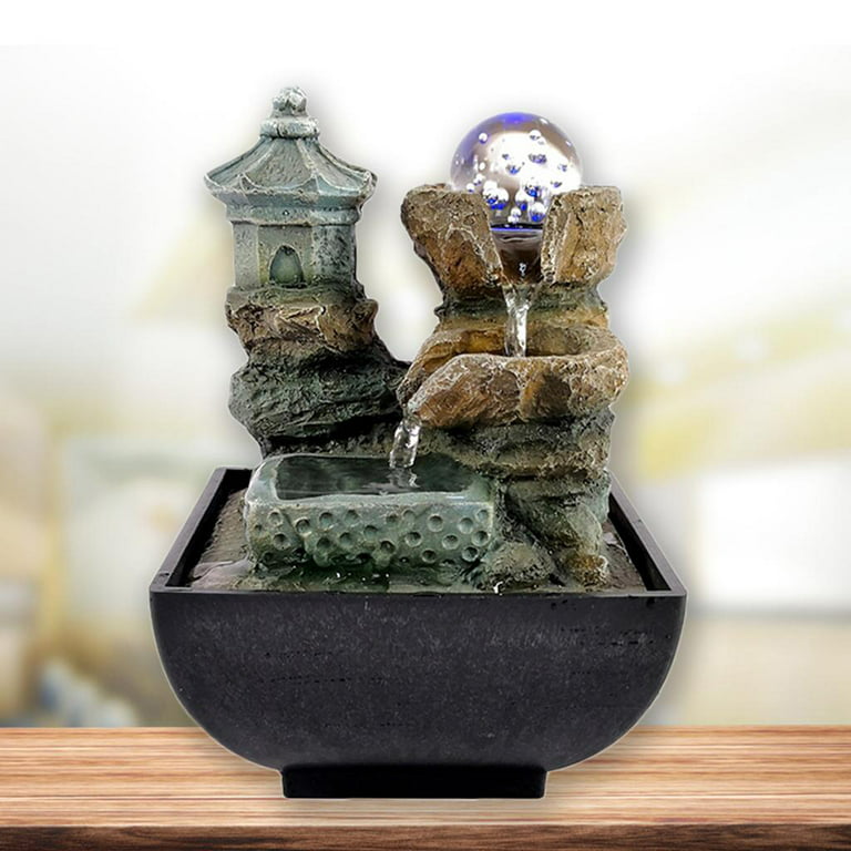 WICHEMI Tabletop Fountain with Rolling Ball, Feng Shui Zen Indoor Water Fountain