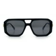thumbnail image 5 of Gentlemans Geometric Flat Top Racer Thick Plastic Hipster Fashion Sunglasses All Black, 5 of 8
