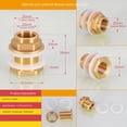 thumbnail image 4 of Conector de Mamparo de Latón Macizo, 15 Juegos 1/2 Pulgadas Hembra 3/4 Pulgadas Macho Conector de Tanque de Agua de Latón Macizo Roscado con Anillos de Silicona, 4 of 5