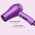 thumbnail image 4 of Secador de pelo compacto Wazor de 1000 W para niños y pintura vertida. Minisecador de viaje para autocaravana. Secador iónico ligero con concentrador y botón de aire frío. Morado., 4 of 5