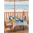 thumbnail image 2 of Outdoor Tablecloth with Umbrella Hole for Patio/Picnic/Party/Camping, Farmhouse Bees Waterproof Table Cloth Rectangle Table Cover Washable, Spring Summer Gray Blue Flowers Blossom (60"x 84"), 2 of 8