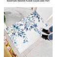 thumbnail image 6 of Shag Bath Rugs Eucalyptus Leaves Flower on White Plush Soft Fluffy Doormat Floor Carpet,Non-Slip Living Room Bedroom Kitchen Entryway Door Mats Watercolor Botanical Blue Gradient, 6 of 6
