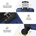 thumbnail image 4 of PAPROOS Carry on Luggage Set, 3 Piece 20" 24" 28" Hardshell Suitcase Set, Expandable Suitcase with Spinner Wheel and TSA Lock, Lightweight Rolling Luggage Set for Travel Business Trip, Dark Blue, 4 of 7