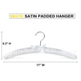 thumbnail image 4 of Perchas acolchadas Amber Home, satén blanco, 43 cm, para mujer, paquete de 5, 4 of 8