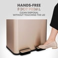 thumbnail image 3 of 60L / 16 Gallon Dual Compartment Kitchen Trash Can - Hands-Free Step Pedal, Soft-Close Lid, Stainless Steel Recycling Bin with Odor Control (30L + 30L), 3 of 3