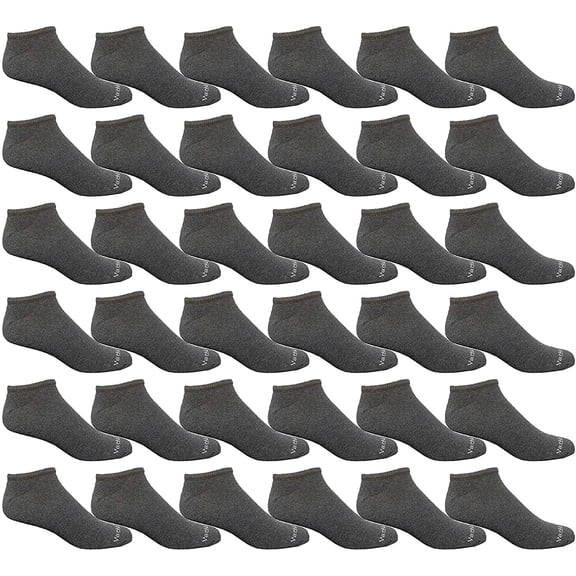Yacht & Smith Wholesale Men's Cotton Shoe Liner Training Socks Size 10-13 (Dark Heather Gray, 36)