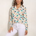 thumbnail image 3 of Dinosaurs Silhouette Long Sleeve Blouse Woman Streetwear Casual Shirts Summer Oversize Woman Streetwear Clothing Birthday Present, 3 of 7