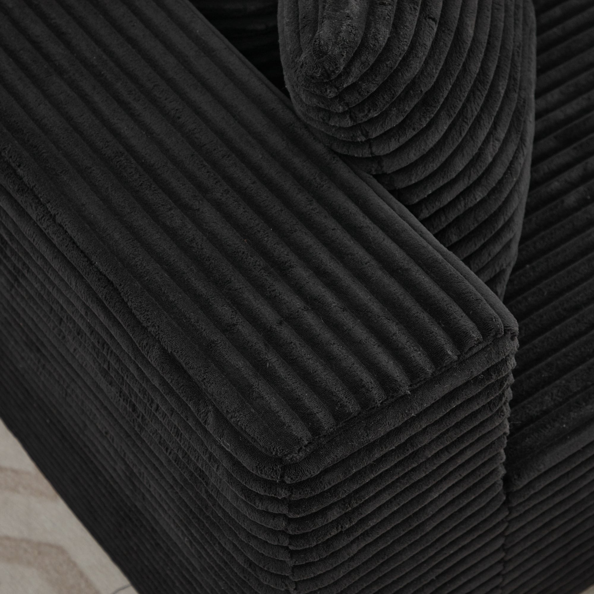 MAYEERTY Modular Sectional Single Seat - Black, Extends L/U-Shaped Sofa