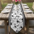 thumbnail image 6 of Black Floral Table Runner Linen Burlap Table Runner 108 Inches Long Retro Flowers Leaves Farmhouse Greek Key Dresser Scarves for Kitchen Island Coffee Dining Room Party Wedding Holiday Decor 13"x108", 6 of 8
