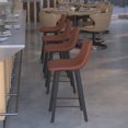 thumbnail image 2 of Flash Furniture Caleb 24.5"H Square Adjustable Low Back Counter Bar Stool, Cognac/Black, 2 of 12