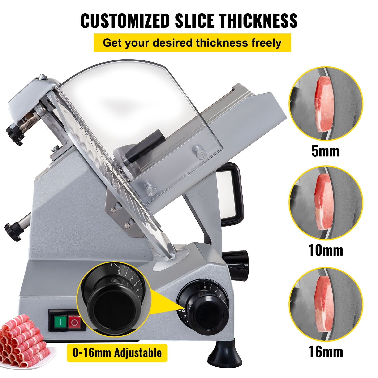 VEVOR 12" Commercial Meat Slicer 320W Electric Deli Slicer for Meat Cheese Bread