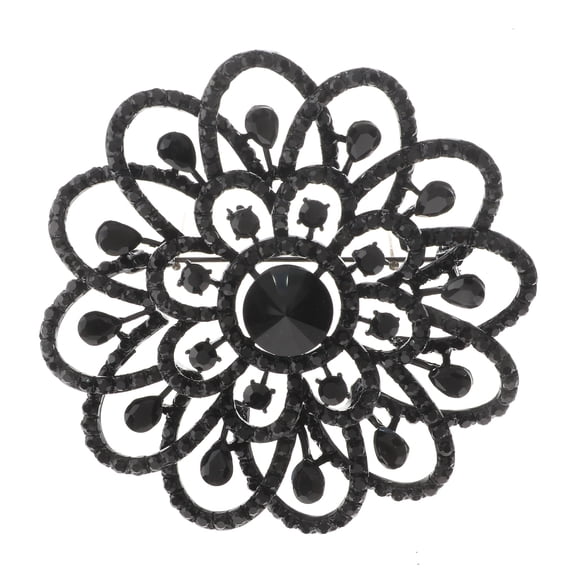 Large Crystal Flower Brooch