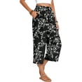 thumbnail image 6 of ANYJOIN Womens Capri Pants Loose High Waisted Wide Leg Lounge Pants Drawstring Casual Palazzo Pants Trousers with Pockets, 6 of 6