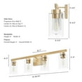 thumbnail image 5 of Hunter - Hartland 4-light Alturas Gold, Medium Size Vanity Light, Dimmable, Transitional Style, for Bedrooms, Dining, Living Rooms - 13081, 5 of 6
