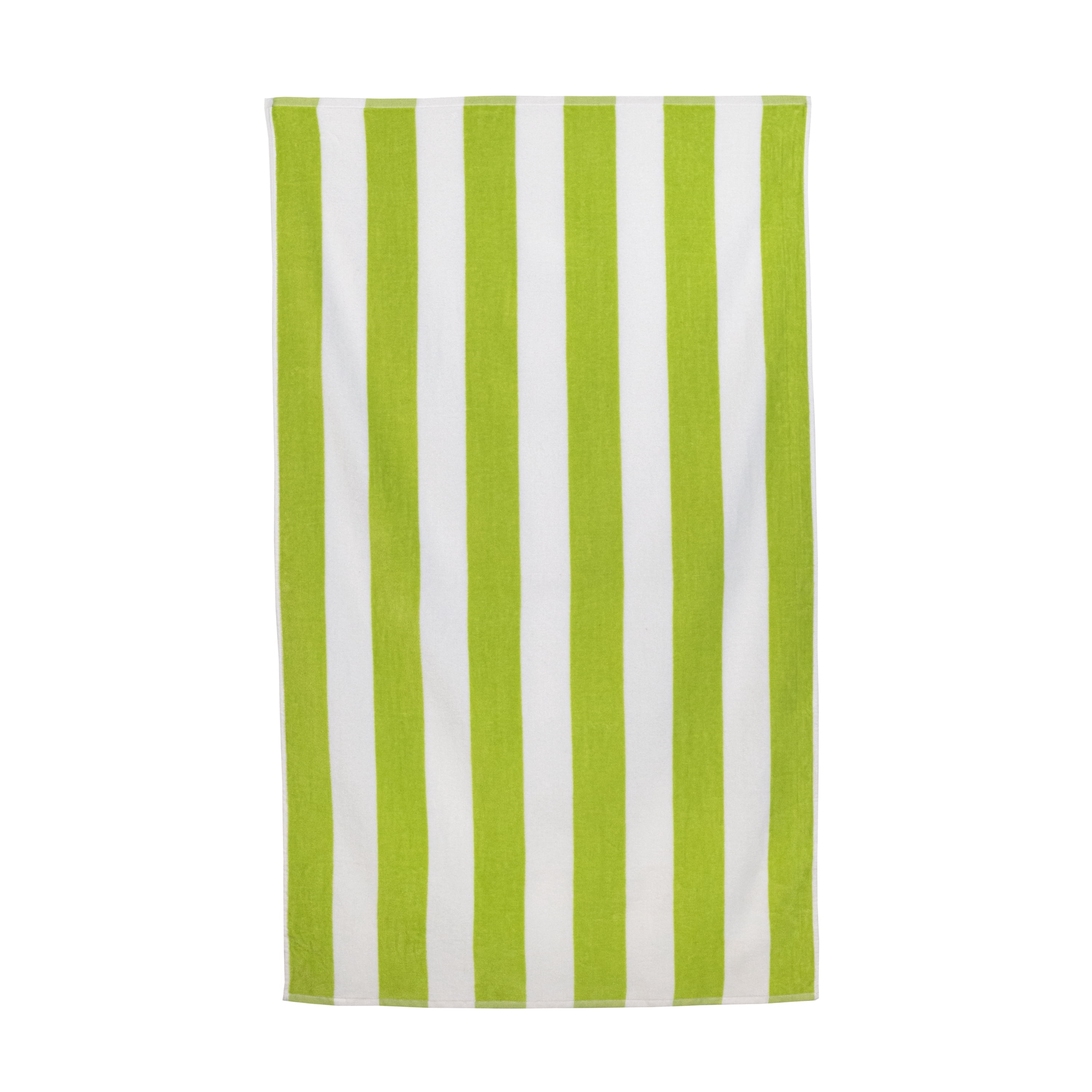 Freshee Cabana Stripe Beach Towel, Green - Featuring Intellifresh Antimicrobial Technology