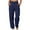 Navy, variant on Arlun Womens Versatile Ribbed Joggers Casual Wide Leg Stretch Casual Pants High Elastic Waist Drawstring Loose Comfy Sweatpants 2025 Simple Stylish Trousers with Pockets XL