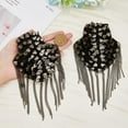 thumbnail image 3 of 1 Pair Iron Shoulder Epaulet with Tassel and Rivets Detachable Punk Style Shoulder Badge Gunmetal Tassel Epaulette with Pin for Man Woman Leather Jacket Windbreaker Coat, 3 of 9