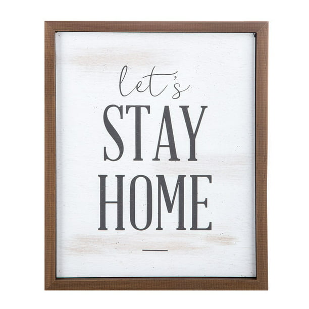 Let S Stay Home Wood Wall Decor Decoration Family Room Office Com - Once Loved Home Decoration