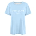 thumbnail image 4 of Women Oversized Tshirt Casual Short Sleeve Graphic Print Loose Crew Neck Tee Womens Summer Tops Light Blue L, 4 of 4
