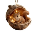 thumbnail image 2 of Xecvkr Forest Christmas Ornaments Mini Resin Hedgehog Cute Hanging Decor Lighted Festive Tree Accent Acorn Animal Variety Gift Idea 8cm 9 Pack, 2 of 7