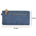 thumbnail image 2 of Cartera de cuero vegano para mujer, cartera larga plegable con bolsillo para monedas con cremallera, 2 of 6