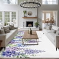 thumbnail image 3 of Purple Weeping Flowers Area Rugs 5'x8', Washable Small Throw Rugs for Classroom Bedroom, Spring Floral Elegant Pastoral Indoor Outdoor Rug Non-Slip Low Pile Carpet Runner Reversible Floor Mats, 3 of 8