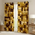 thumbnail image 2 of Manfei Teens Honeycomb Geometric Blackout Curtains Set of 2 (52x84 Each), Orange Chic Abstract Window Curtains, Rectangle Square Curtains and Drapes, Living Room Curtains Decor, 2 of 6
