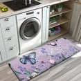 thumbnail image 3 of Purple Butterfly Flower Butterfly Pattern Kitchen Rug Mat,Kitchen Runner Rugs Non Skid Washable,Decorative Kitchen Floor Mats for Kitchen,Sink,Laundry,17"x47.2", 3 of 7