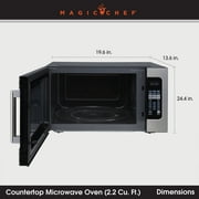 Magic Chef 2.2 cu ft Countertop Microwave Ovens in Silver Stainless Steel