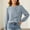 Blue, variant on Fall Ladies Blouse Casual Puff Sleeve Long Sleeve Women's Tops Tie Neck Loose Elegant Plain Tops