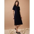 thumbnail image 2 of Globus Women Self Design Shirt Collar Pocket Detail Midi Sheath Workwear Dress, 2 of 6