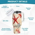 thumbnail image 2 of Yayeee 30oz Stainless Steel Tumbler with Straw and Handle Double-Wall Insulated Travel Water Bottle, Beige Starfish, 2 of 8