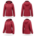 thumbnail image 2 of Winter Coat Women Long-Sleeve Water-Resistant Puffer Jacket with Hooded, Burgundy S, 2 of 8