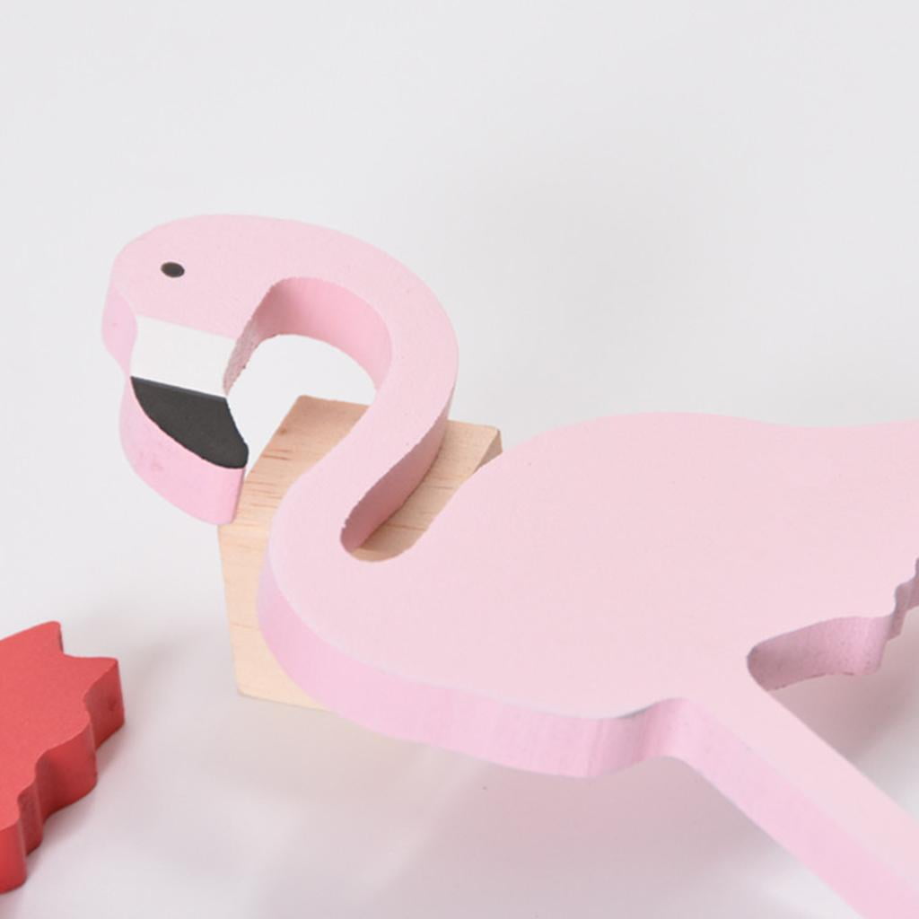For Kids Bedroom Cartoon Flamingo Hanger Wardrobe Hooks Clothes Bag Rack 