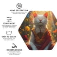 thumbnail image 4 of Fuzoiu Sunshine Flower Meditating Cat Print Leather Coasters Set,Drink Coasters Set of 6,for Tabletop Protection, Durable PVC Coasters,Home Décor and Housewarming Gift,Hexagon, 4 of 7