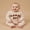 Beige, variant on Baby Boy Fall Outfit Letter Embroidered Long Sleeve Romper Solid Elastic Waist Pants 2 Piece Set