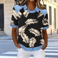 thumbnail image 2 of Blouse Décontractée pour Femmes, Haut d'Été Ample avec Design Texturé, Chemise à Manches Courtes, Tunique à Col Rond pour Usage Quotidien, Tenues de Loisirs à la Maison, 2 of 5