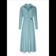 thumbnail image 2 of Vestido Maxi Informal de Otoño para Mujer, con Solapa, Abertura, Antiarrugas, y Bolsillos para Vacaciones Azul S, 2 of 5