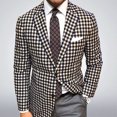thumbnail image 1 of Chaqueta de traje a cuadros para hombre, corte entallado, cuello de solapa, vestido formal, fiesta, graduación, trajes casuales para hombres y niños, el mismo color que la imagen L, 1 of 5