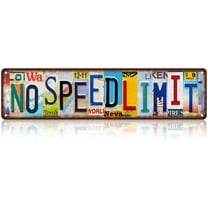 Vintage No Speed Limit Wall Decor Street Signs Home Bar Coffee Metal Tin Signs 16 x 4 Inches