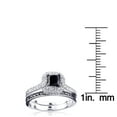 thumbnail image 3 of 10K White Black 1.2 Ctw Diamonds Unique Bridal Engagement Ring Set (White Gold Size 9), 3 of 3