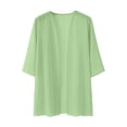 thumbnail image 6 of Noric Women's Open Front Mid Length Sheer Cover Up 3/4 Sleeve Lightweight Layering Loose Casual Summer Beach Daily Vacation Outerwear, 6 of 8