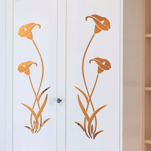 Dvkptbk Wall Stickers Diy Flower Shape Acrylic Wall Sticker Modern Stickers Decoration Home Decor on Clearance