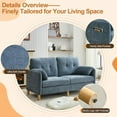 thumbnail image 4 of 65" Chenille Loveseat Sofa, Modern 2-Seater Love Seat Couch with Armrest Pillows,Upholstered Tufted Loveseat Couches for Living Room Bedroom, Blue, 4 of 8