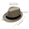 thumbnail image 3 of iHPH7 Mens Fedora Hats Packable Fedora Hats for Women Wide Brim Hats for Women Dress Hats for Women Vintage Fedora Hats for Men, Beige One Size, 3 of 3