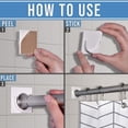 thumbnail image 3 of Adherion Adhesive Shower Curtain Rod Holder | Rod Retainer | No Drilling | Stick On | Cream |, 3 of 5